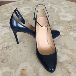 J. Crew Glossy Leather Stiletto Pumps Heels with Ankle Straps